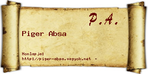Piger Absa névjegykártya